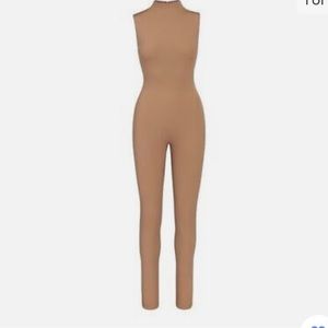 All-In-One Mock Neck Sleeveless Onesie color is Sienna